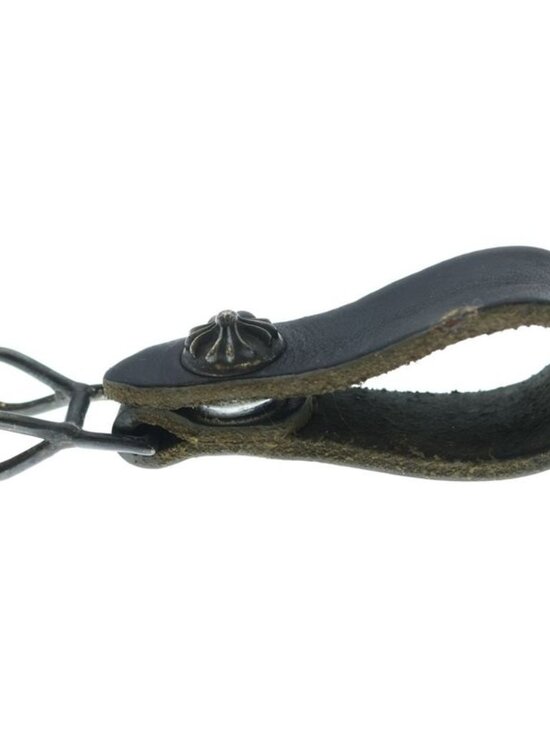 Chrome Hearts Belt Loop Cross Ball Button Leather Black